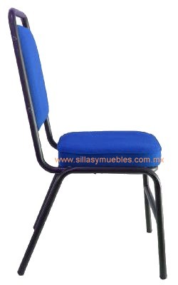 SILLA APILABLE DE RESPALDO ALTO PIRAMIDAL, TAPIZADA CON TELA